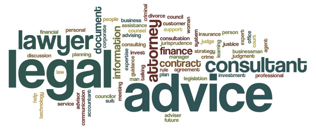 Legal advice word cloud concept